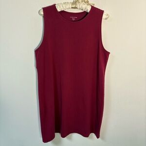 Eileen Fisher Cranberry Red Sleeveless Tank Tunic Top Large